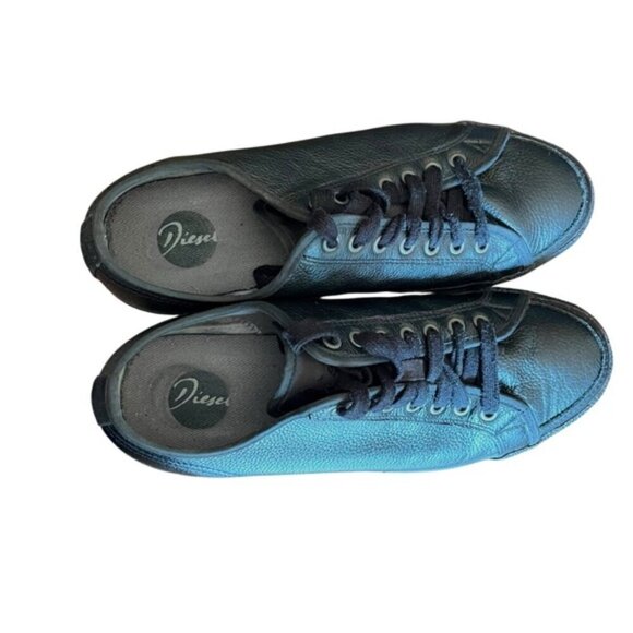 Diesel Industry Nostalgia Leather Sneakers Black US 9 Y2K - Picture 13 of 16